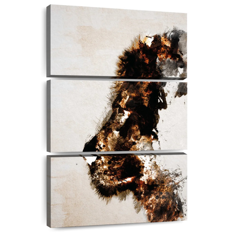 Contour de lion abstrait Brampt, H 50 po x l 32 po