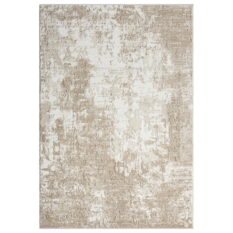 Abstract Textured High-Low Pile Area Rug