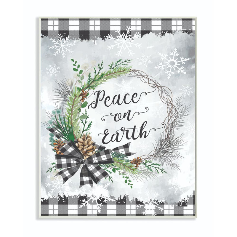 «Peace on Earth Wreath», impression, Plaque murale, H 15 po x l 10 po