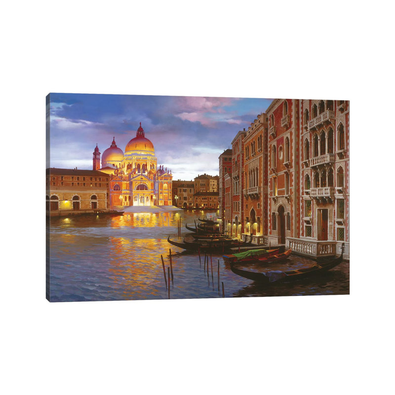 " Night In Venice " Painting Print, 40" H x 60" W x 1.5" D