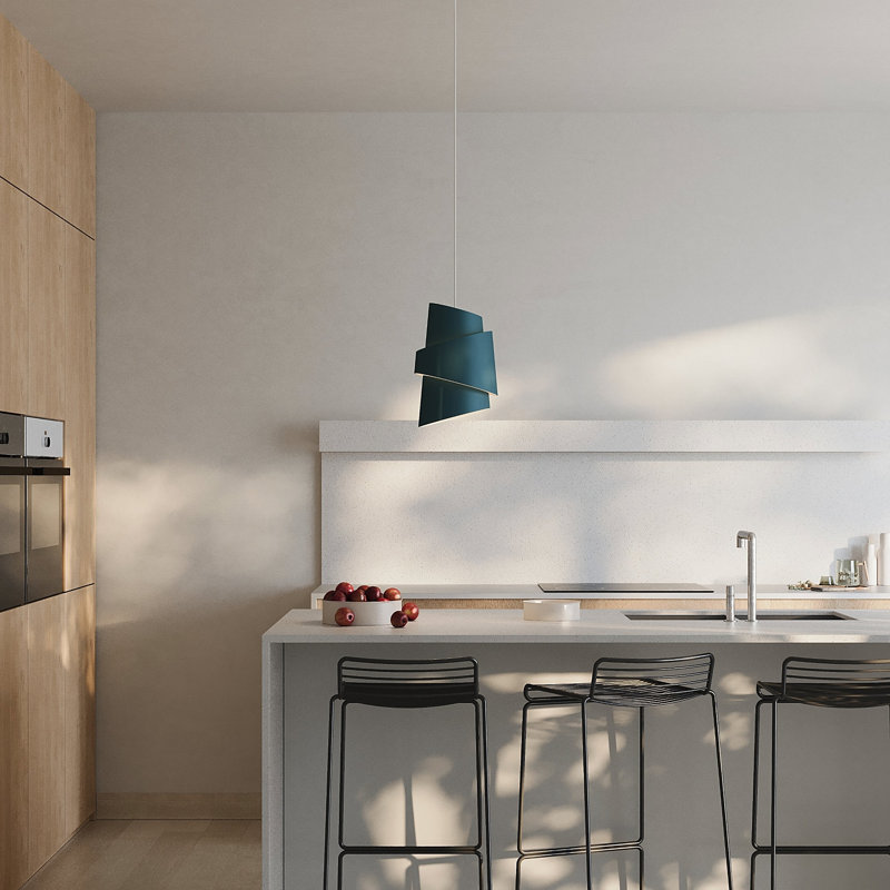 Croissant Pendant Light, White, Cobalt