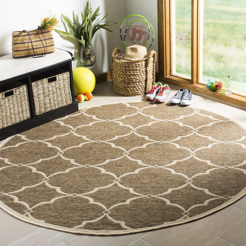 Miesha Performance Abstract Indoor/Outdoor Area Rug, Square 6'7"