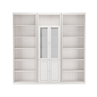Demirhan Solid Wooden Library Bookcase H:223 W:222cm