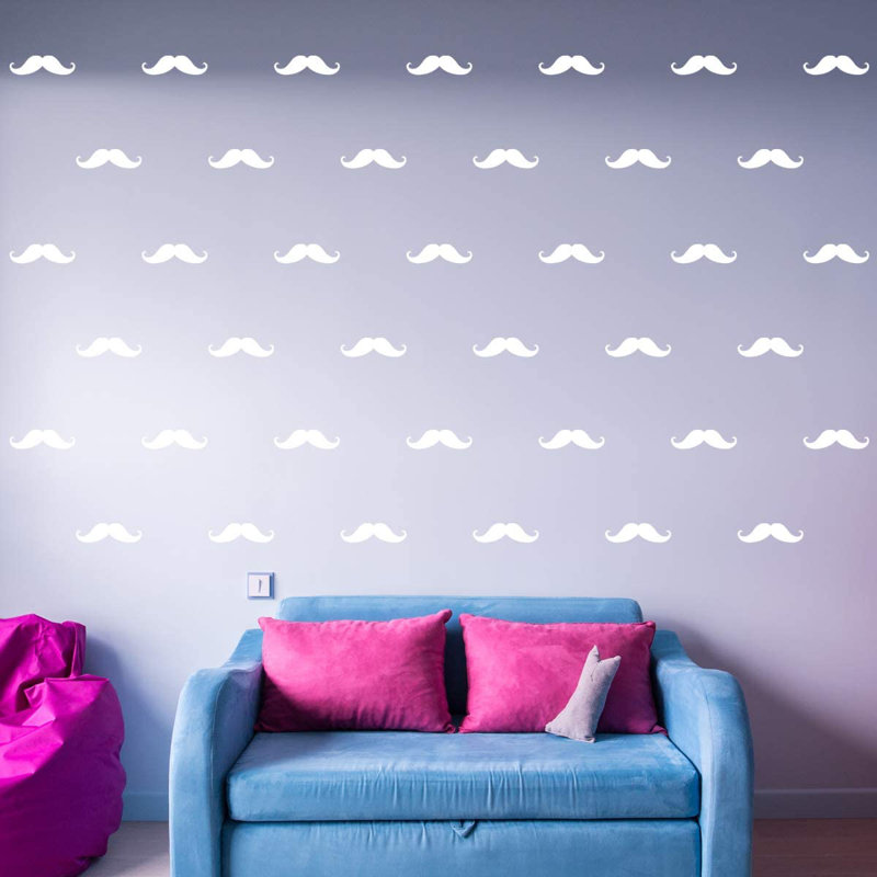 Adhésif décoratif moustaches-kids rooms, Blanc