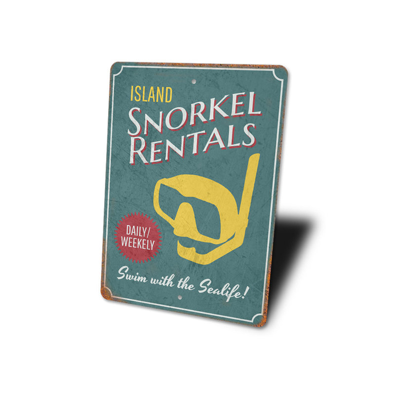 Plaque en aluminium Island Snorkel, H 14 po x l 10 po x P 0,04 po