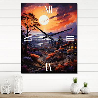 Vangogh Village At Sunset II - Vangogh Wall Clocks
