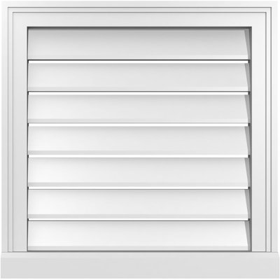 Rectangle Surface Mount Signature Urethane Functional Gable Vent, Primed Tan