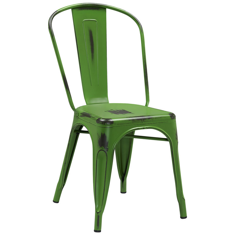 Chaise de salle à manger vieillie Grose, Vert