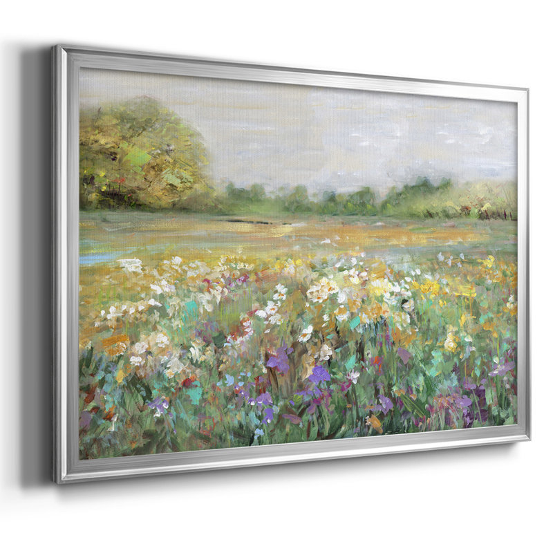 «Country Meadow», reproduction d'art sur toile, H 14 po x l 20 po x P 1,5 po, Argent