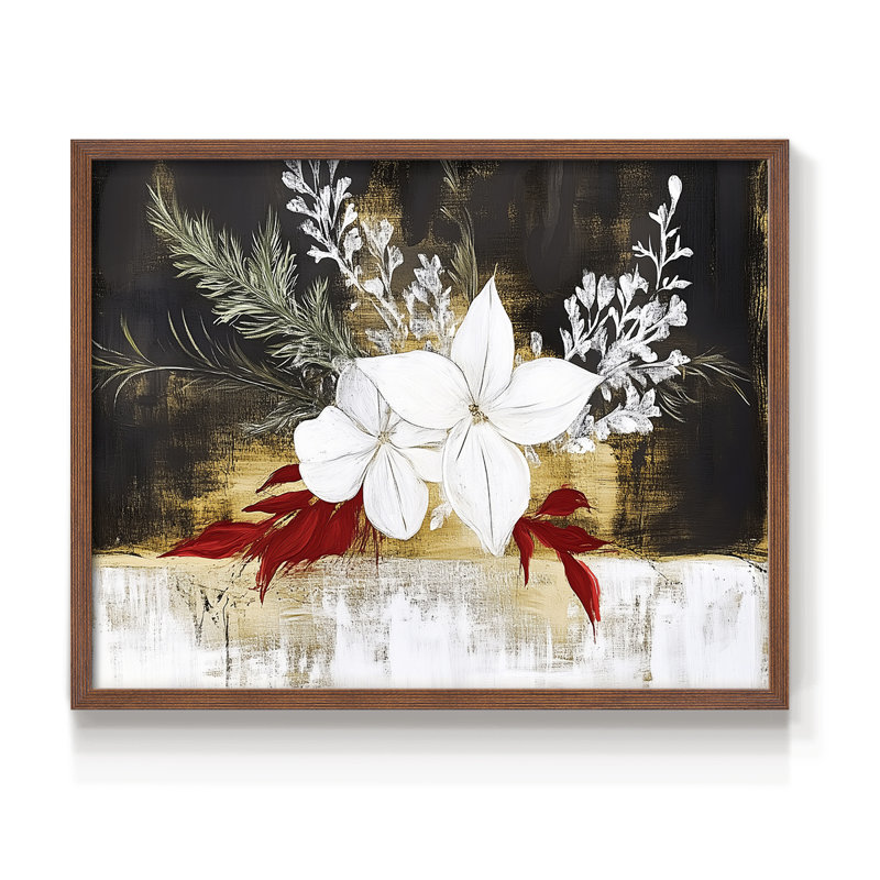 Chirstmas Art-CCXLI -Framed Print - Restickable, Noyer, H 16 po x l 20 po
