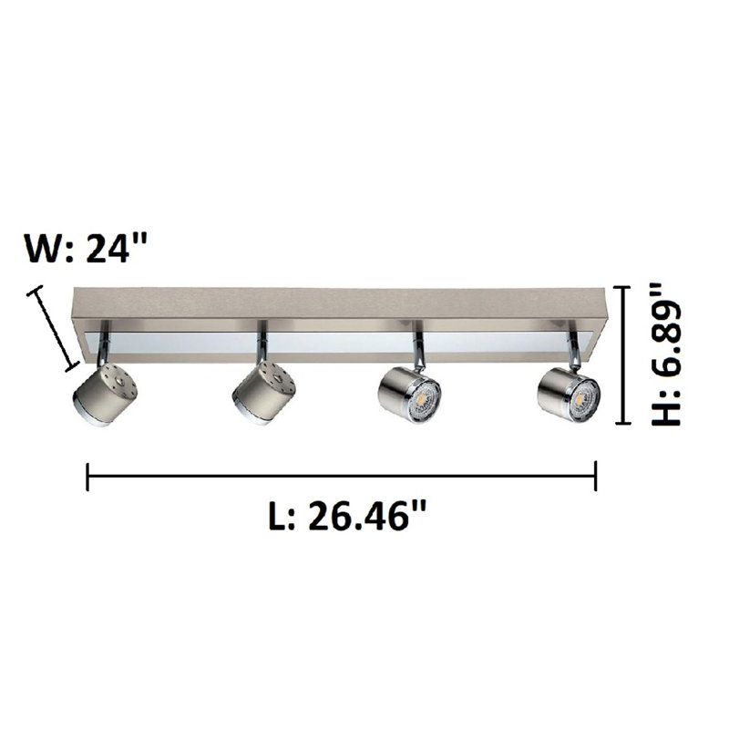 Opalo 4.33'' 4 -Light Fixed Track Track Kit with Dimmable and Adjustable Head