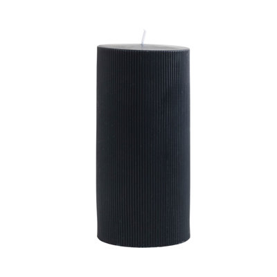 Unscented Pleated Pillar Candle In Powder