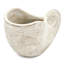 Jardinière en sable et ciment en forme de coquillage, 29,2 x 17 x 19,6 cm, couleur neutre, idéale pour les plantes retombantes sur balcon. Poids : 3,4 kg. Finition beige sable, parfaite pour un style rustique et côtier.
