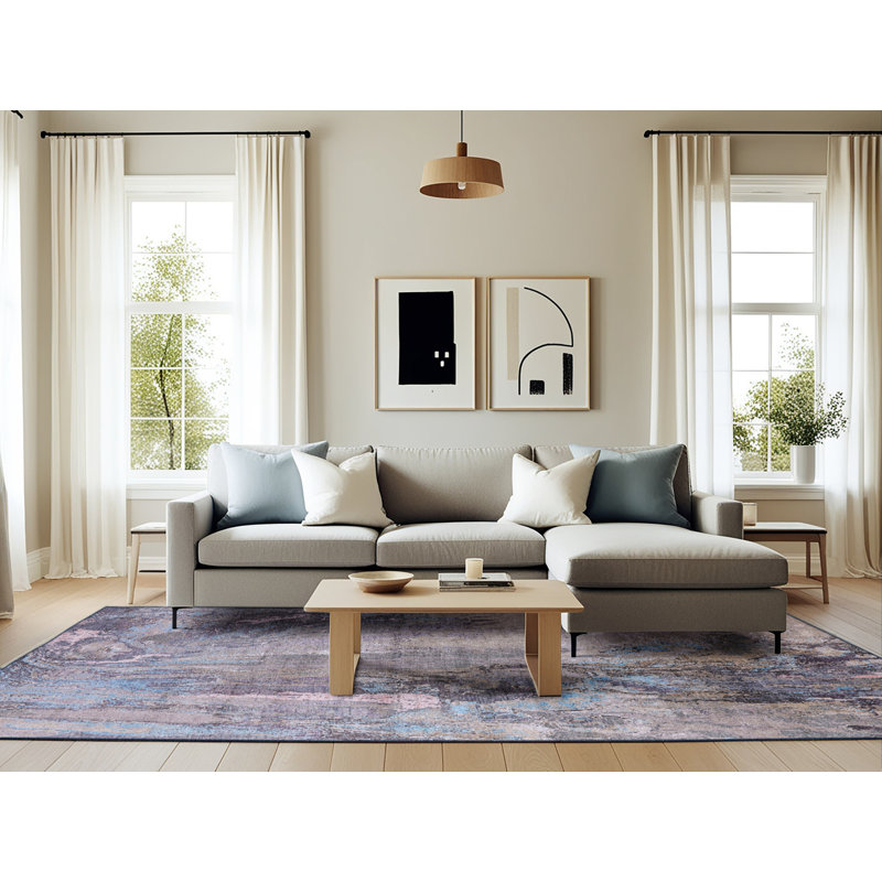 Strope Abstract Indoor Rug, Rectangle 6' x 9'
