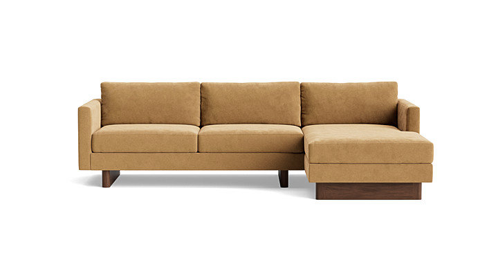 Vintage Sofa with Chaise (105"), Chaise on Right, Performance Velvet - Nutmeg