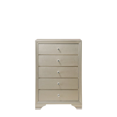 Commode moderne à cinq tiroirs, commode en bois pour chambre à coucher
