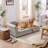 Oversized Chaise-Style Pet Sofa For Medium & Large Dogs With Wave Backrest, Single Armrest, Removable Cushion & Breathable Linen Fabric-1280249318