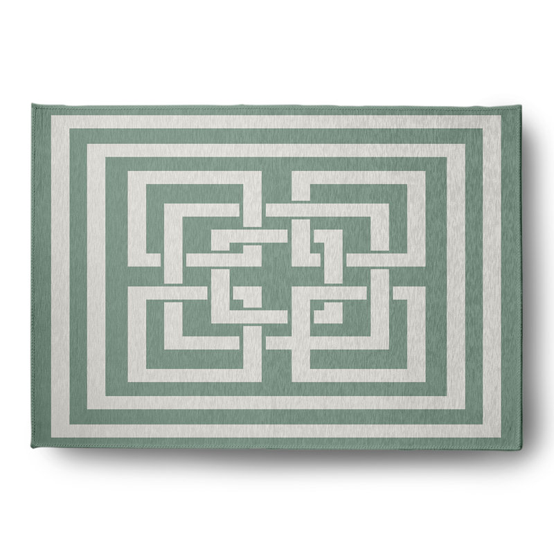 Tapis intérieur / extérieur couleur sauge Colbey, Rectangle 5 pi x 7 pi