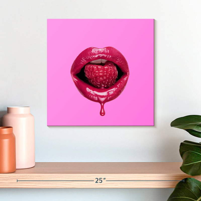 Raspberry Lips, 16" H x 16" W