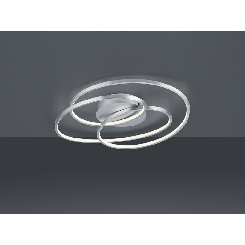 Voluntown LED Flush Mount, Nickel, 13.5cm H x 60cm W x 43cm D