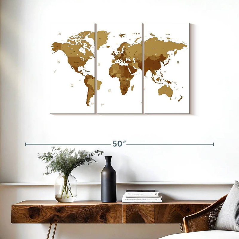 Carte du monde Aliaz, H 24 po x l 38 po