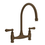 Georgian Era Bridge Kitchen Faucet with Straight Deck Unions
