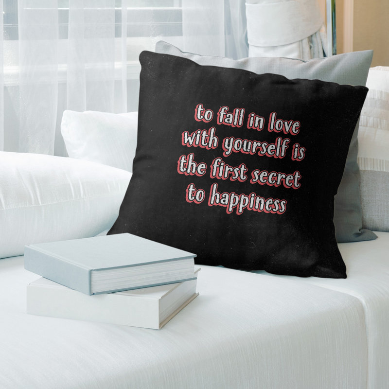 Oreiller amour vous, 20 po x 20 po, Noir / Rouge