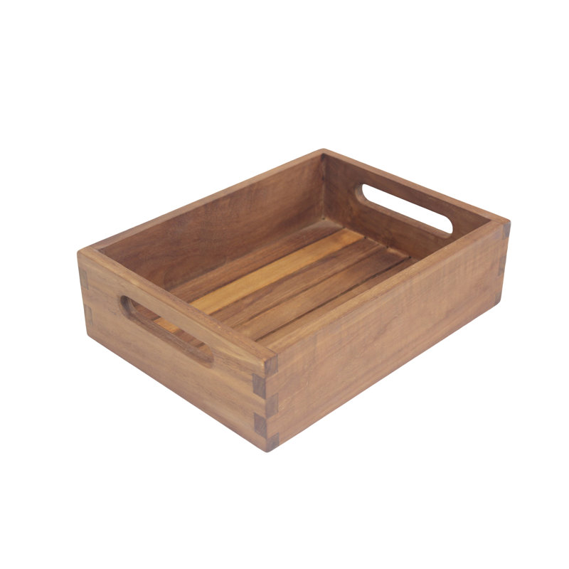 Plateau de rangement en teck Moa, Petit