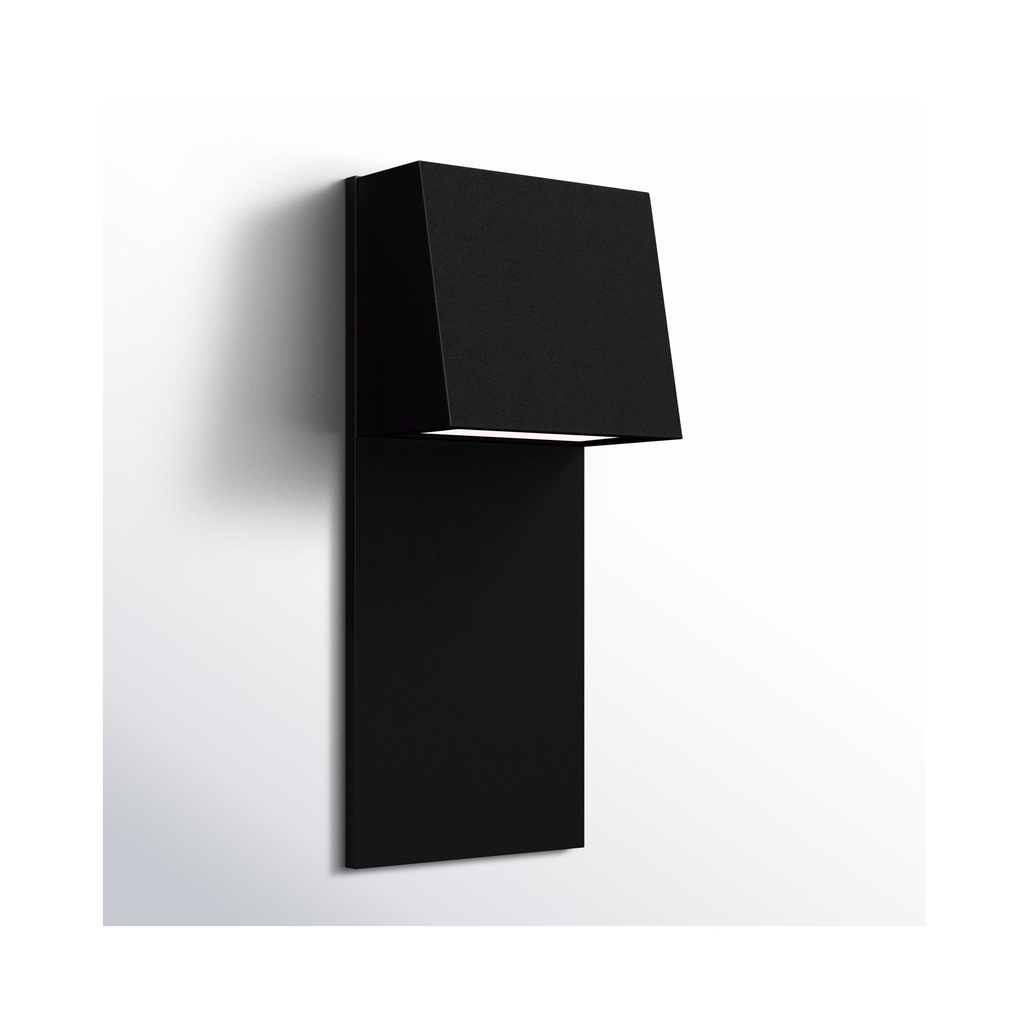 Canto Outdoor Aluminum LED Wall Light, Black, 12" H x 5" W x 4.63" D