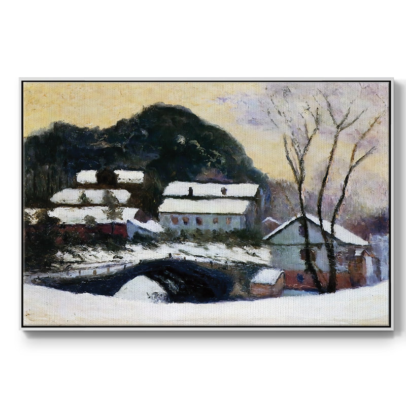 Sandviken, Norvège, 1895 01, Toile encadrée flottée blanche, H 25 po x l 37 po x P 2 po