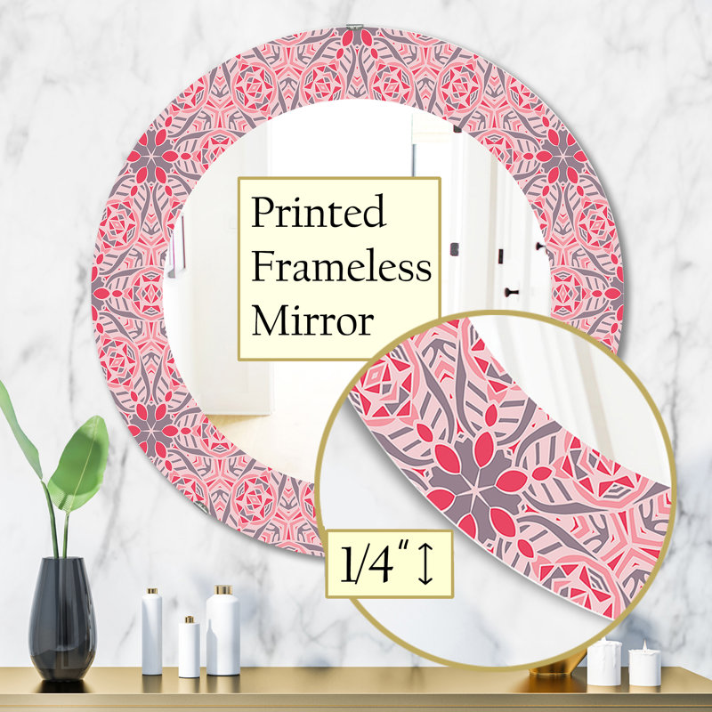 Miroir décoratif sphérique éclectique, H 31,5 po x l 31,5 po x P 0,24 po