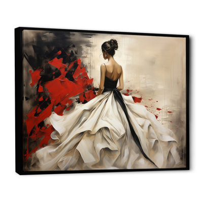 Fashion Red Dress Elegance Unveiled V - Fashion Canvas Prints