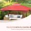 Auvent de remplacement pour pavillon de jardin 10 pi x 12 pi, rouge vin, 2 toits avec trous de drainage et ventilation remarquable de 12 pi, bonne circulation d'air