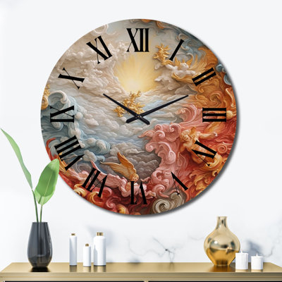 Horloge murale crème en métal Nebula