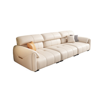 Modern in-line leather sofa