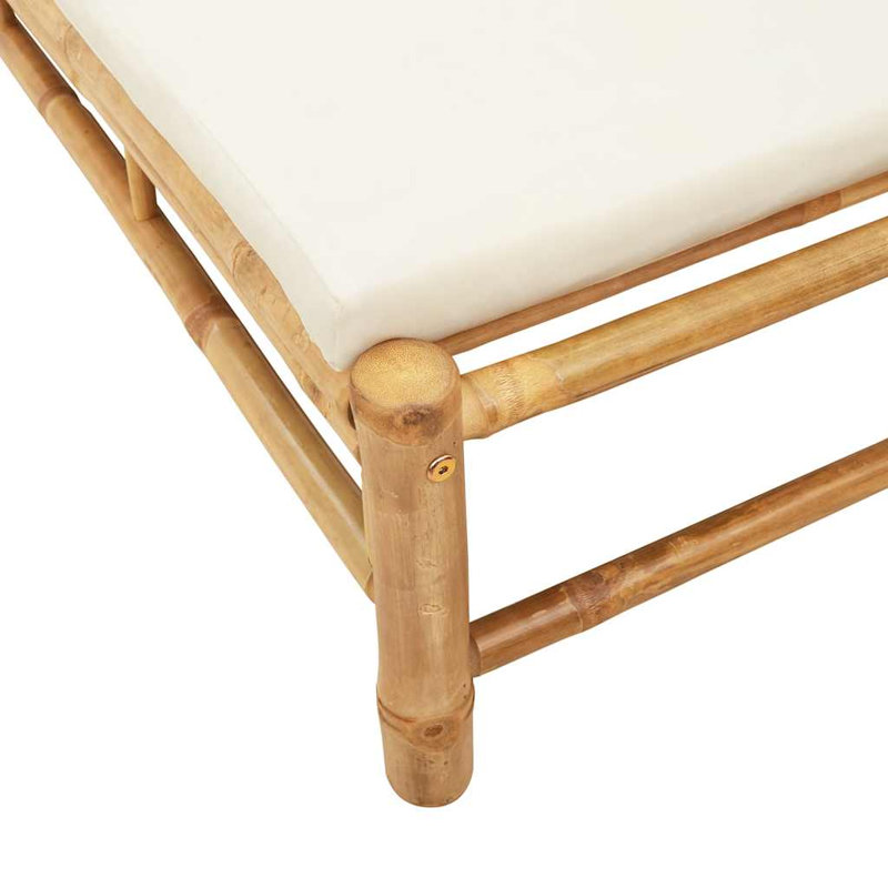 199cm Long Single Chaise with Cushions, Cream