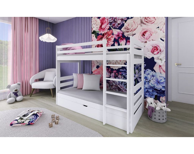 Naper Bunk Bed with Storage Included, White