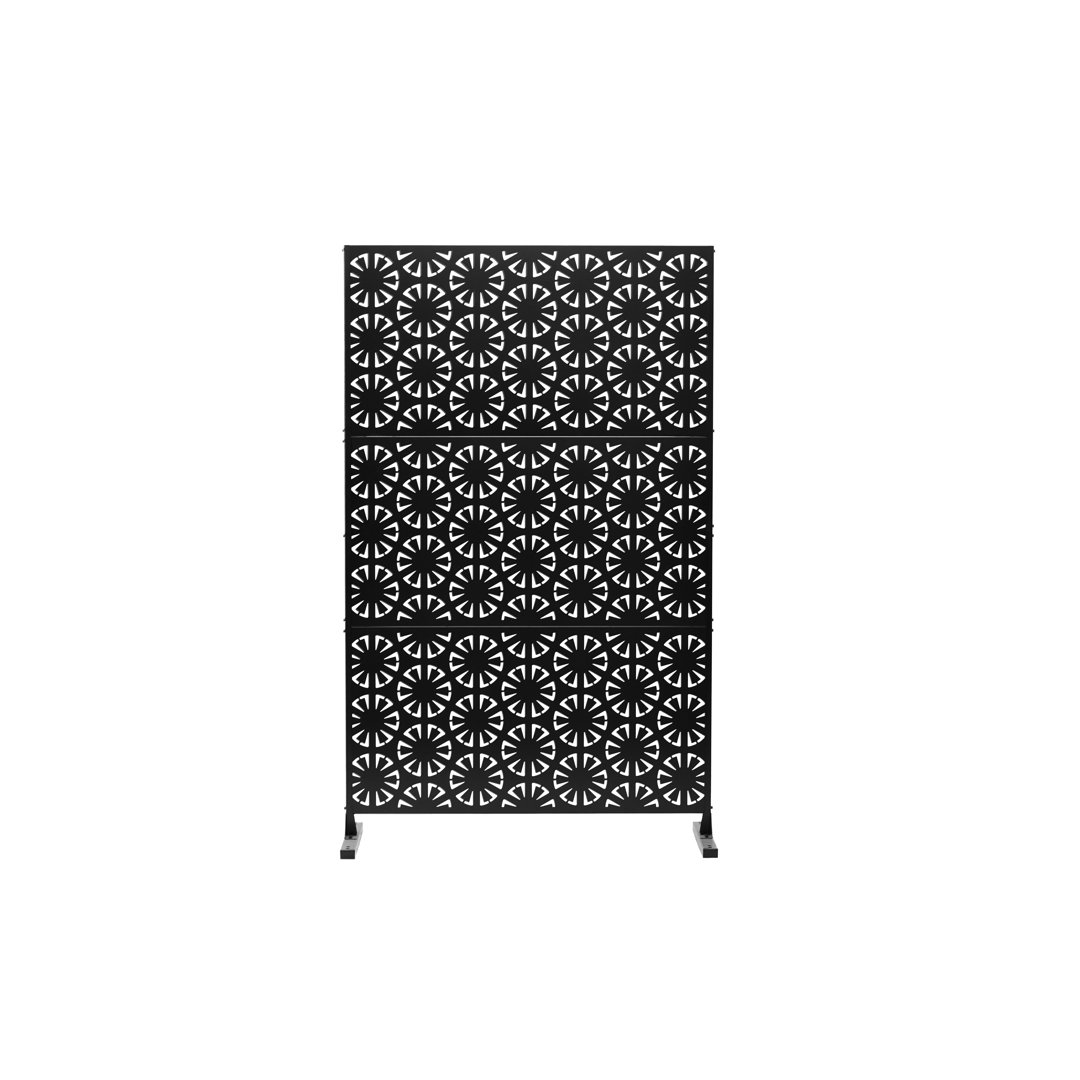 71.5H"X47.2"W Patio Outdoor Privacy Screen Panel Freestanding, Decorative Room Divider EASCOM