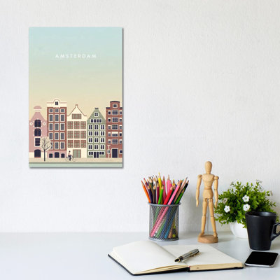 Amsterdam 1 Piece Wrapped Canvas Wall Art