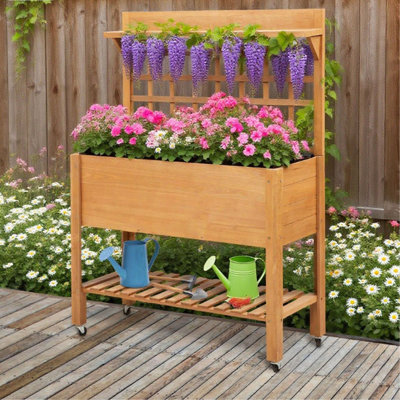 Jardinière surélevée en bois massif