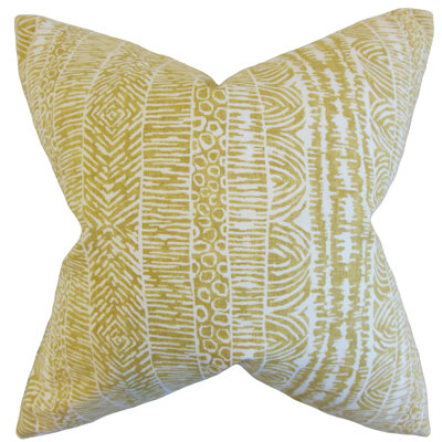 Striped Cotton Reversible Throw Pillow