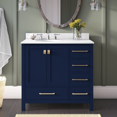 Irene 36'' Single Bathroom Vanity with Engineered Marble Top
