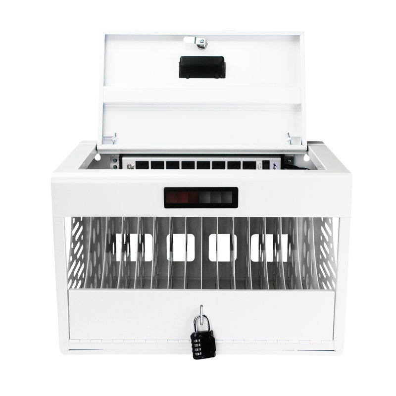 16 Laptop & Tablet Charging Cabinet - Lockable, White, For Classroom, Office, , Stores Charges Diverse Computing Devices 16 Locking Space , With Protected Tablet/Laptop Storage