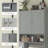 Modern Over The Toilet Storage Cabinet With 2 Doors, Above Commode Storage Cabinet With Toilet Paper Holder, Gray-1427527027