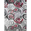 Tapis rouge/gris tissé à la machine Aftan-1236300626