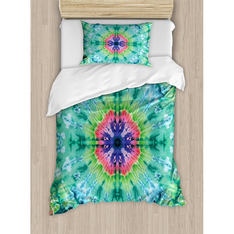 Tie Dye Eclectic Polyester Abstract Duvet Cover, Twin Duvet Cover