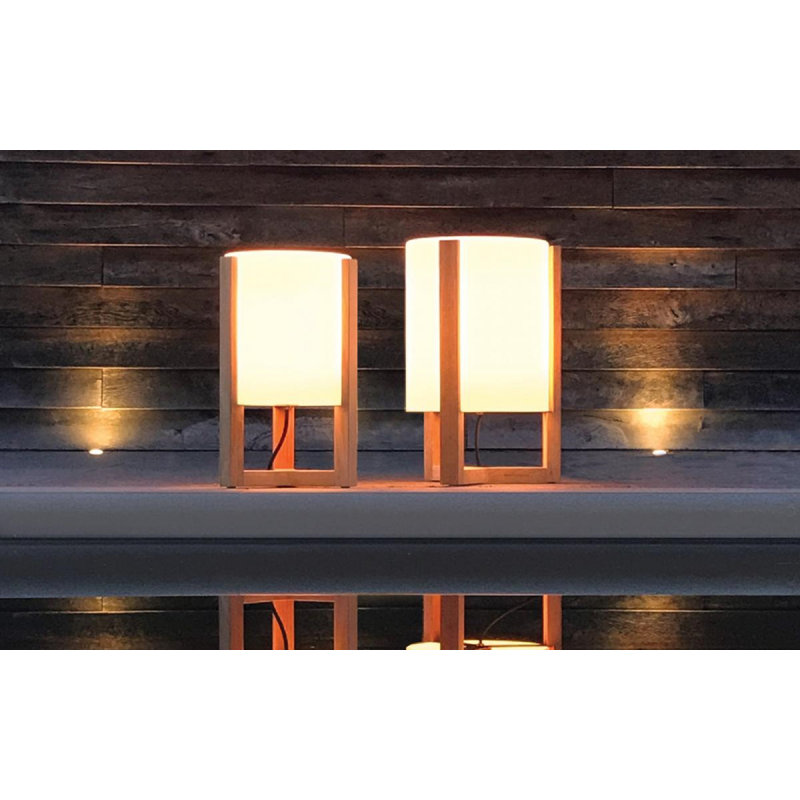 Tristar Outdoor Table Lamp, 19.69" H x 11.61" W x 11.61" D, Smoke