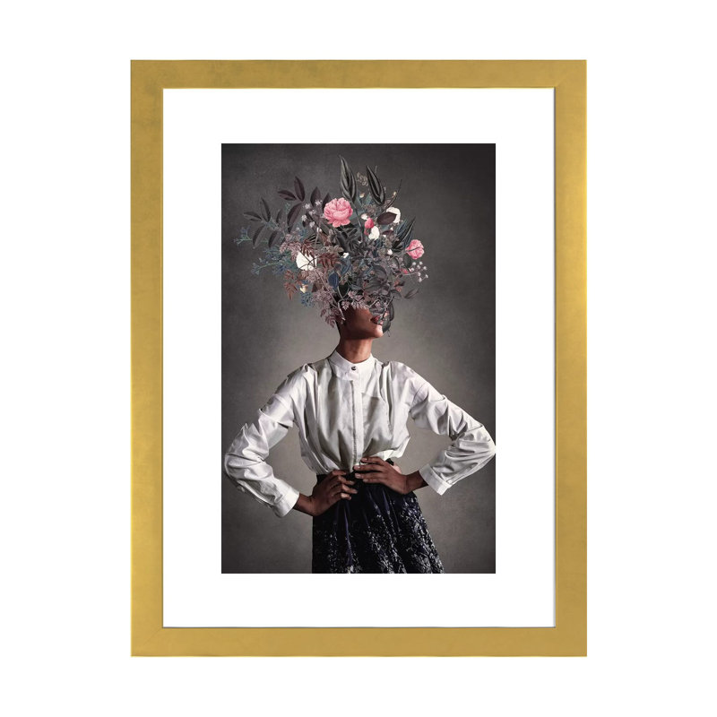 Imprimé « The Eternal Grace of Understanding » par Frank Moth, Blanc, H 24 po x l 16 po x P 1 po, Papier encadré doré