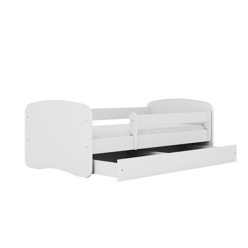 Cicero Drawer Convertible Bed and Mattress, European Toddler (80 x 160cm), White
