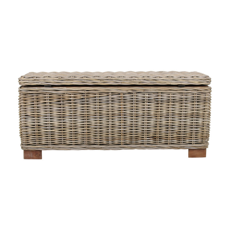 Banc de rangement Castiel Abaca, Gris